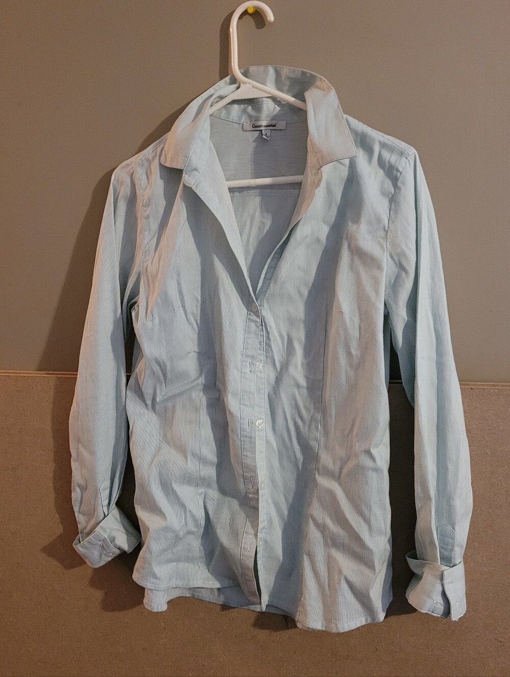 Quintessential Small Casual Light Blue WoMen's Button-Up Shirt